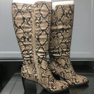 Baretraps Tall Faux Reptile Boot SZ 6 NEW